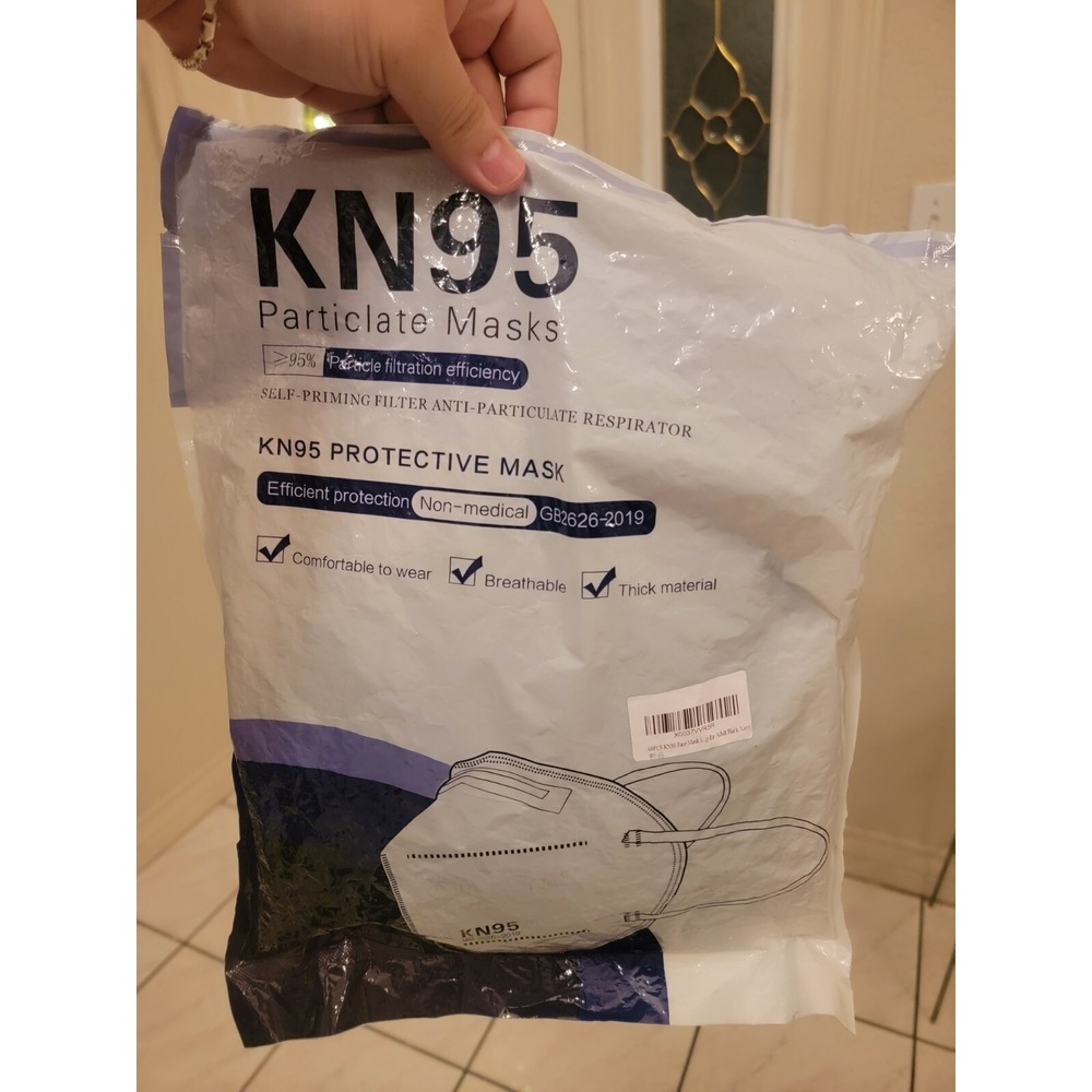 60PCS KN95‎ Adult Face Mask 5 Layer Cup Dust Particular Safety Respirator Black
